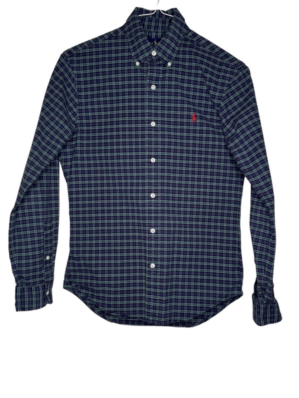 Ralph Lauren Slim Fit Plaid Oxford Button Down Shirt, Sz S